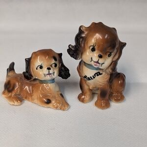 Vintage Collectable King Charles Cavalier Spaniel Ceramic Dog Figurines